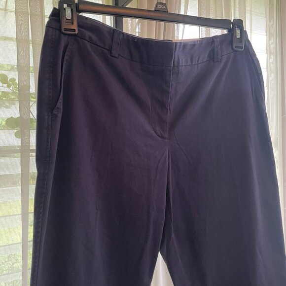 NWT Womens Lands End Mid Rise Trouser Leg Pants Navy Blue Size 8 - Picture 2 of 5